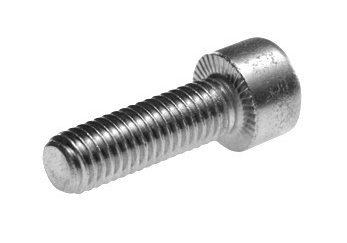 Śruba imbusowa, gwint na całej długości radełkowana pod łbem